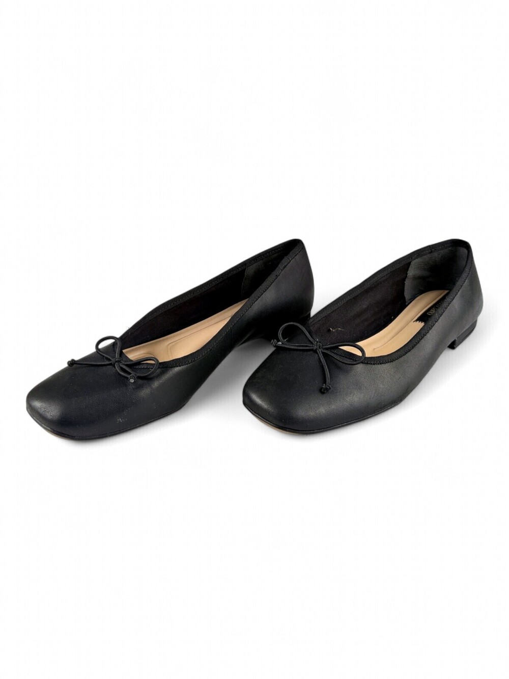 Franco Sarto Leather Ballet Flats Size 10 Black